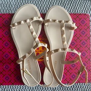 Steve Madden Beige Studded Sandals